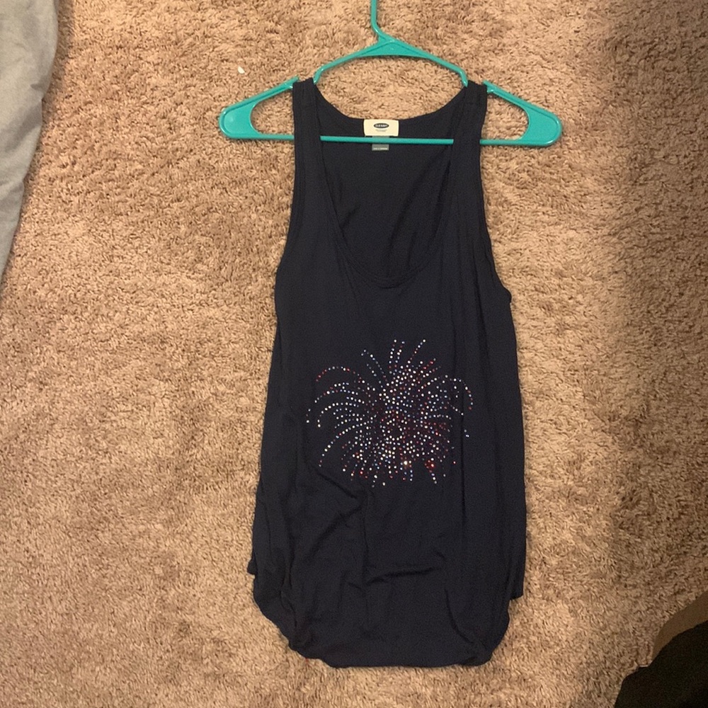 Tank top with rhinestones